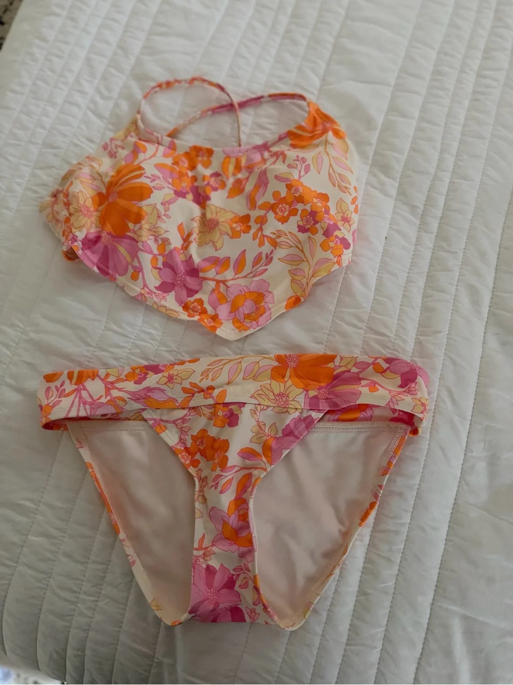 MWOT Floral  Orange & Pink Two-Piece Swim Set